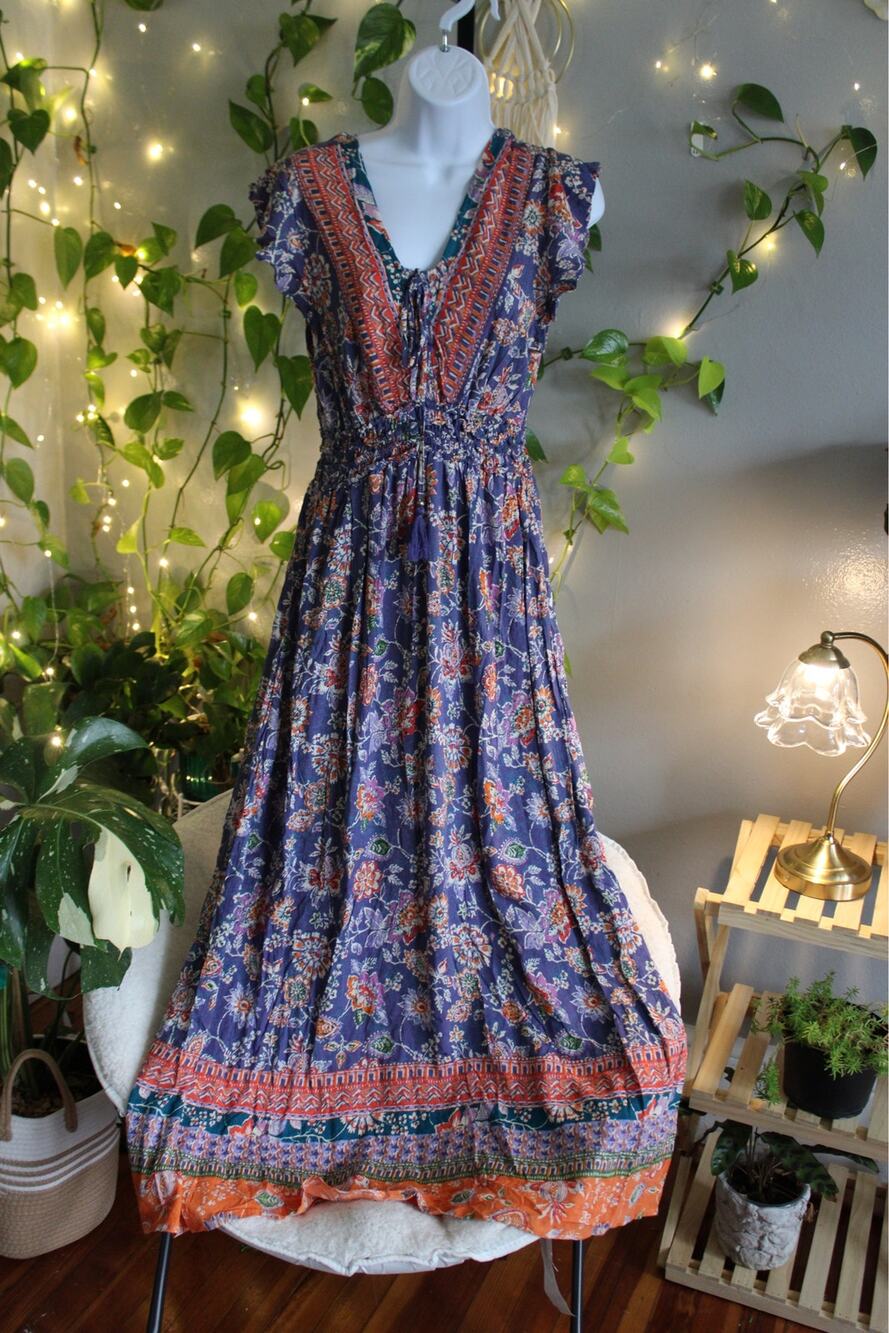 Nostalgia Boho Floral Maxi Dress Size L |